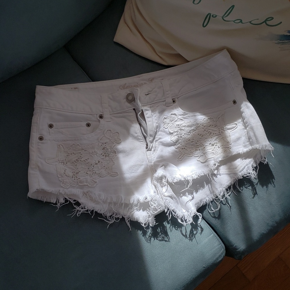 American Eagle White Denim Shorts